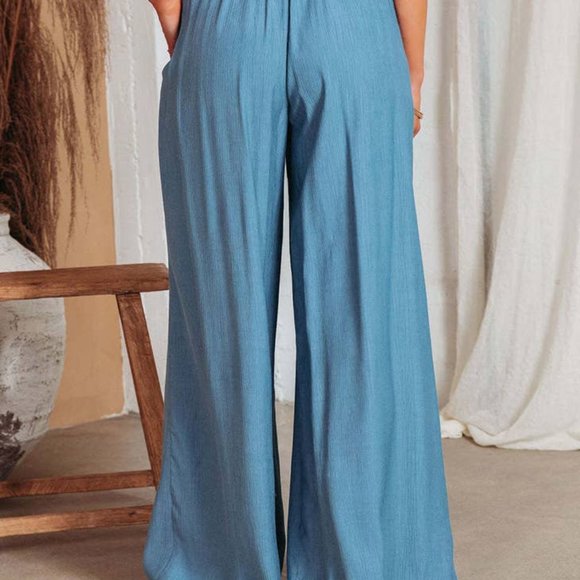 Casual Style High Waisted Wide Leg Pants - Picture 6 of 10